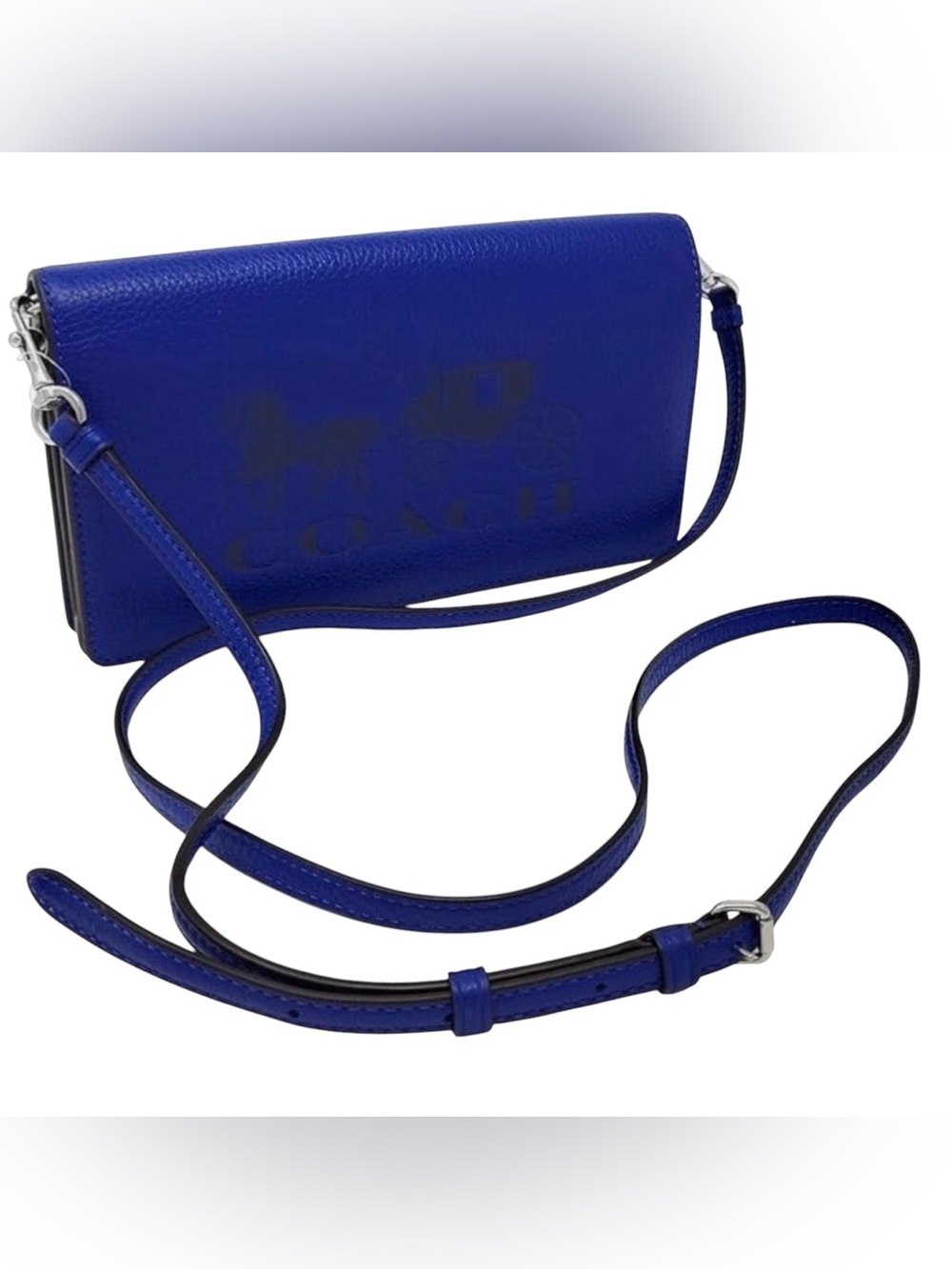 Coach Horse & Carriage Embossed Leather Foldover Crossbody, NWOT